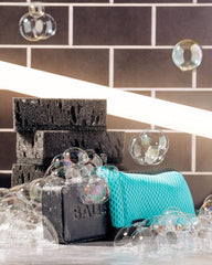 Ballsy Handy Shower Tool in blue adds style to your bath routine.