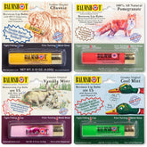 Balmshot lip balm four-pack packaging for convenient, all-day moisture.