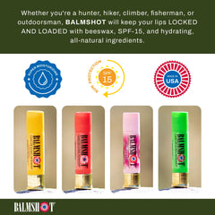 Balmshot lip balm tight-fitting cap keeps the contents secure during activity.
