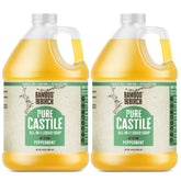 BAMBOO AND BIRCH peppermint castile soap bottle offers refreshing cleansing.