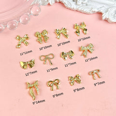BANA ART 3D bowknot nail charms close-up highlights durable alloy and fine details.