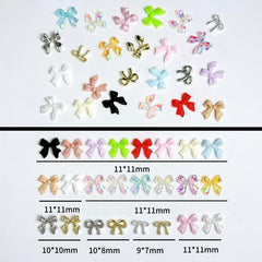 BANA ART Kawaii Color Bow nail charms assorted colors showcase vibrant options for personalized designs.