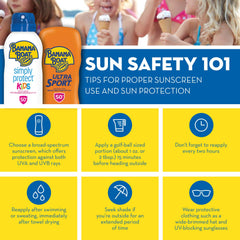 Banana Boat Kids SPF 100 demonstrates 80 minute water resistance for pool days