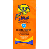 Banana Boat Sport SPF 30 travel packets laid out for beach day protection