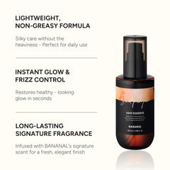 BANANAL argan oil drop demonstrates antioxidant nourishment for healthier-looking ends.