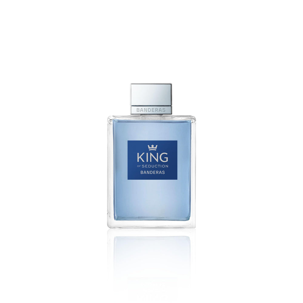 Banderas Antonio King of Seduction bottle-front emphasizes bold masculine fragrance for everyday wear