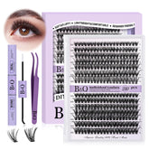 BandQaugen DIY lash extension kit tray shows mixed lengths for versatile looks.