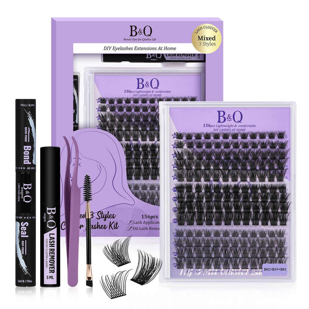 B&Qaugen lash clusters kit front view for quick, DIY lash options.