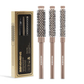 Bangmeng 3-piece round brush set packaging close-up for on-the-go styling