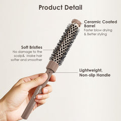 Bangmeng 0.5-inch vented barrel brush showing heat-efficient blow drying for roots