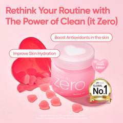 BANILA CO Clean It Zero Heart Edition sherbet texture melts makeup smoothly.
