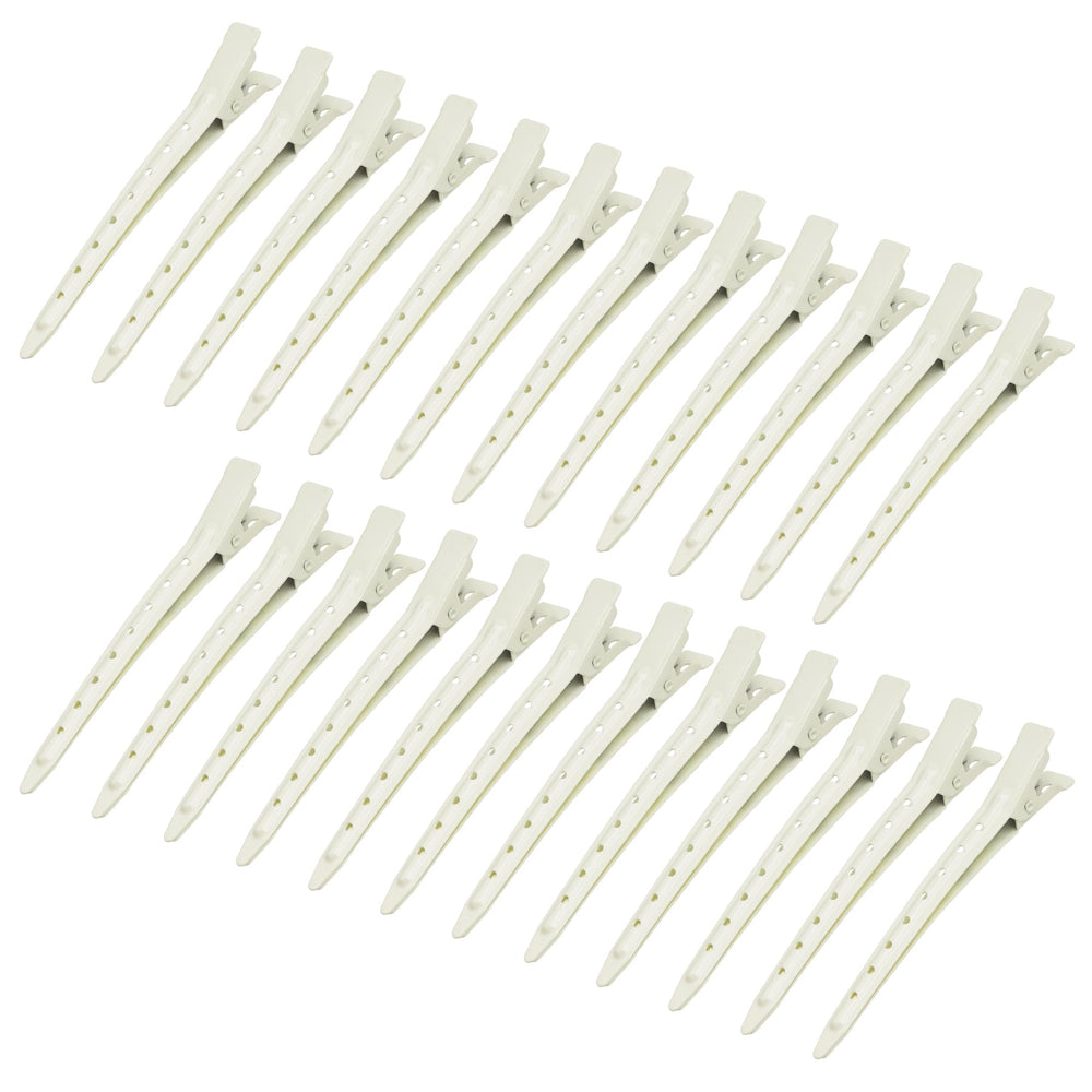 Bantoye 24-pack white duck bill clips pack-shot for easy hair sectioning.