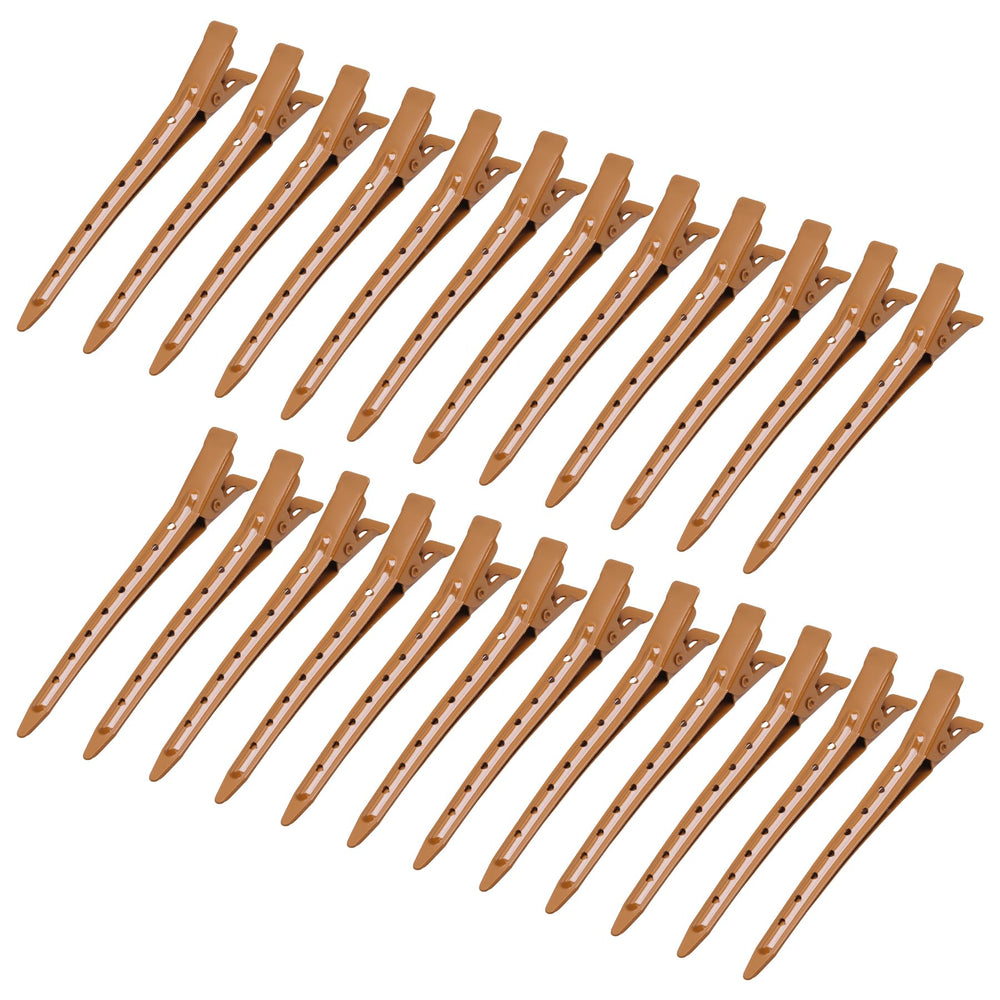Bantoye duck bill clip brown pack 24 helps secure hair while styling.