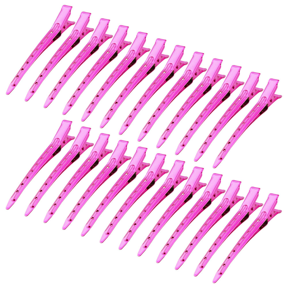 Bantoye bright pink duck bill clips 24-pack ideal for durable hair sectioning.