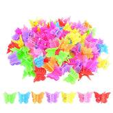 Bantoye horquillas mariposa coloridas, ideales para peinados divertidos.