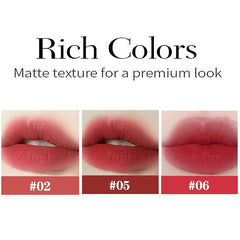 Baorder mist matte velvet lipstick swatch for durable everyday color.