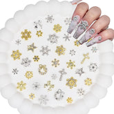 Baoximong Christmas nail charms snowflakes gold and silver add holiday sparkle to nails