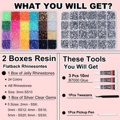 BAOYAALIN 3mm jelly rhinestones add vibrant color accents to designs