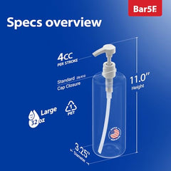 Bar5F accurate-dispensing pump bottle shown for controlled use