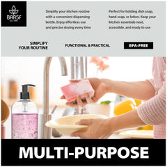 Bar5F empty pump bottle kitchen-sink convenient dish liquid dispenser with easy monitoring.
