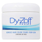 Barbicide King Research Dy-Zoff Pads jar closeup demonstrating instant stain removal for skin.