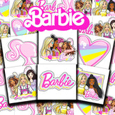 Barbie temporary tattoos perforated pack, easy grab for party favors and quick application.