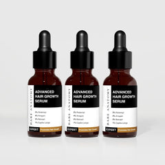 Bare Anatomy advanced hair growth serum bottle pour for precise scalp application