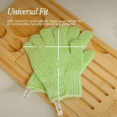 Bare Botanics lavender exfoliating gloves with body wash boost pore cleansing and skin smoothness