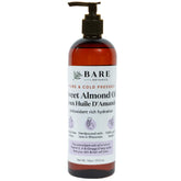 Bare Botanics sweet almond oil 16oz bottle with quick, deep hydration for skin and hair.