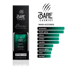Bare Chemist Temptation fragrance notes image illustrating fresh citrus and warm spice