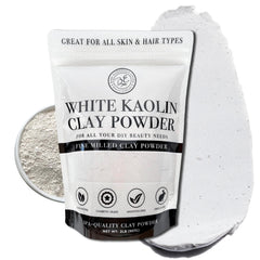 Bare Essentials Living white kaolin clay powder packaging for bulk DIY projects.
