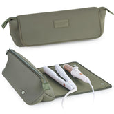 Barefoot Caribou Hair Tools Travel Bag Olive front view shows organized tool storage on the go