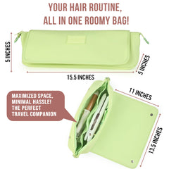 Barefoot Caribou travel bag interior pockets organized for irons, wands, and clips