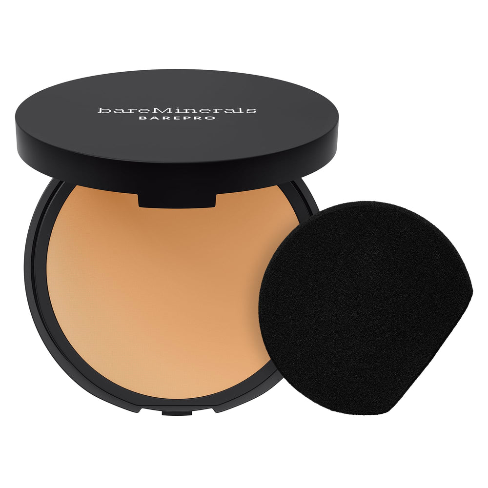 BareMinerals BarePro 24HR skin-perfecting compact opened for long-wear powder finish