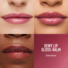 bareMinerals Devotion 8-hour shine close-up conveys long-lasting glossy lips.
