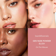 bareMinerals Gen Nude Powder Blush apply fingertips demonstrates easy blending for natural warmth