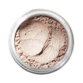 bareMinerals loose eyeshadow Nude Beach swatch showing soft-to-metallic payoff