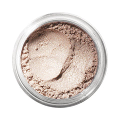 bareMinerals loose eyeshadow Nude Beach swatch showing soft-to-metallic payoff