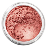 BareMinerals Loose Mineral Blush Vintage Peach swatch demonstrates buildable color for a natural flush.