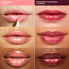BareMinerals Mineralist Lip Gloss-Balm Cranberry swatch reveals natural tint with soft shine