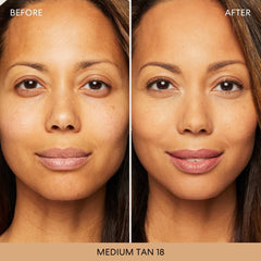 bareMinerals Original Loose Powder Foundation SPF 15 swatch demonstrates buildable coverage