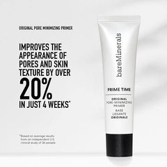 bareMinerals Original Pore Minimizing Gel Primer on skin reveals minimized pores.