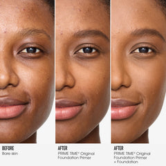 bareMinerals Prime Time Original Primer texture on skin highlighting blurring and smoothing