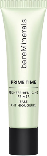 BareMinerals redness-reducing gel face primer application smooths texture and extends wear
