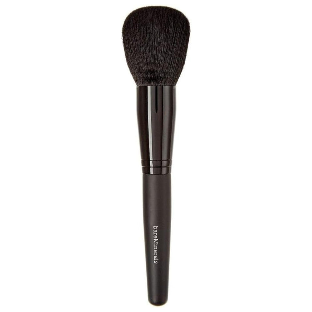BareMinerals Supreme Finisher powder brush applying a sheer setting powder finish.