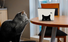 Barpery detailed cat pattern cosmetic bag highlights personal taste with charming flair.