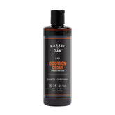 Barrel & Oak bourbon-cedar shampoo bottle ready for daily cleansing and scent.