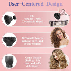 Bartrimber curly hair definition and drying with adjustable heat.