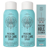 BASE LABORATORIES piercing-aftercare-spray-4oz two-pack shown for clean, soothing piercings.