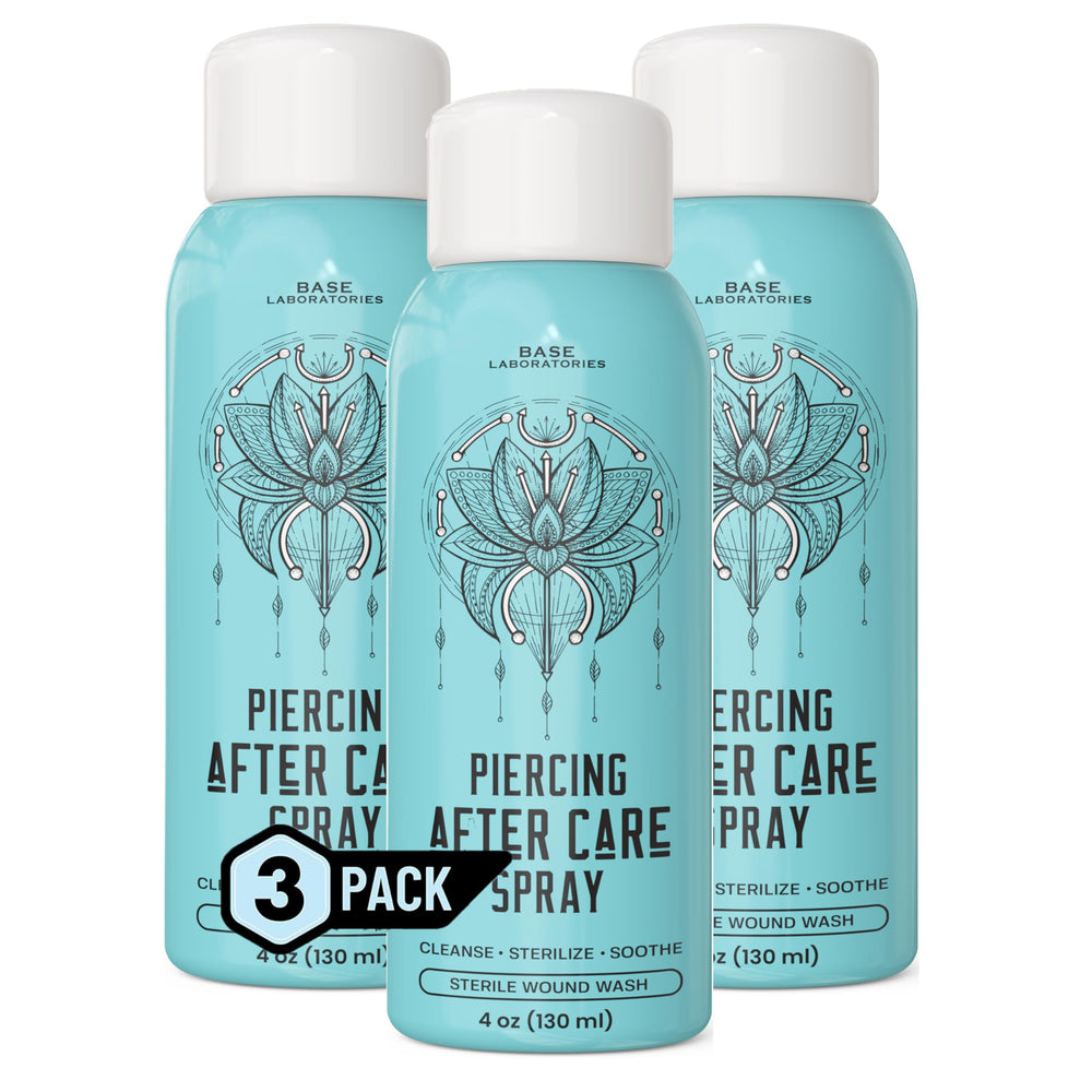 BASE LABORATORIES piercing aftercare spray bottle mist supports gentle cleansing for new piercings